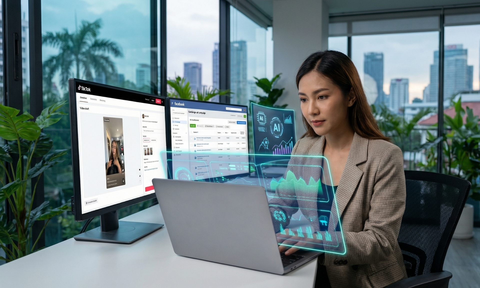 User using AI-generated creatives paid ads