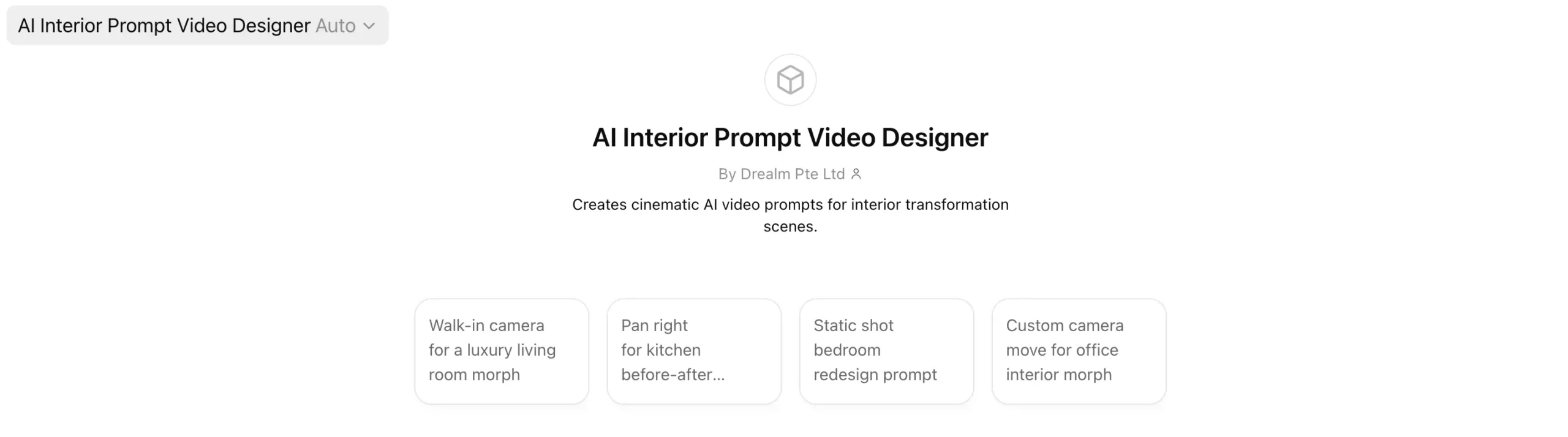 AI Interior Prompt Video Designer